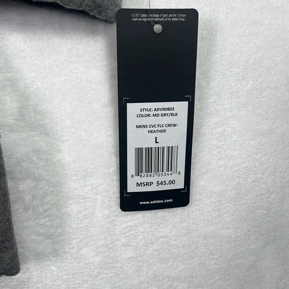 ADIDAS GOLF Tech Fleece casual gray black pullover NWT Men large - Picture 5 of 6